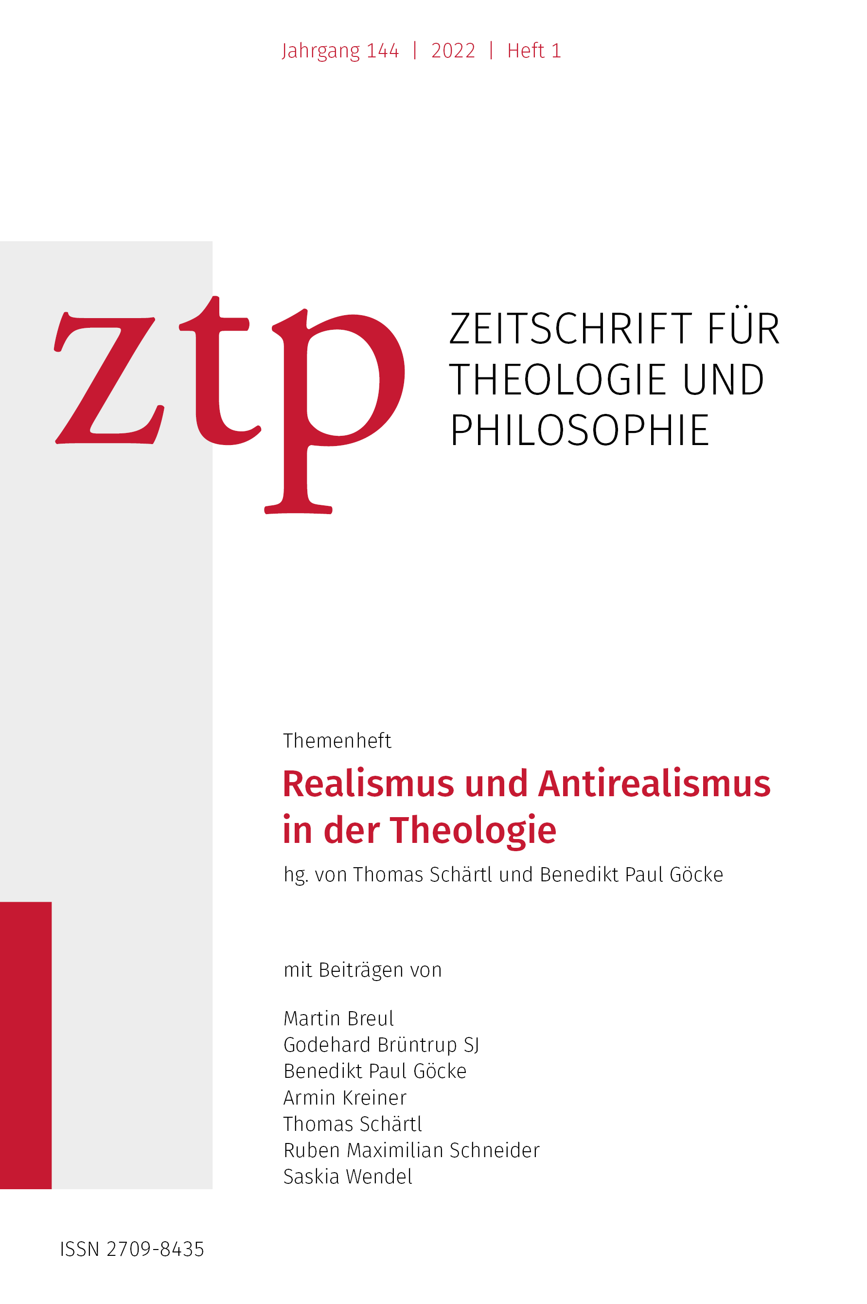 Titelseite des Themenheftes "Realismus und Antirealismus in der Theologie